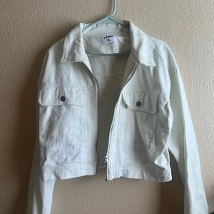 white jean jacket cropped